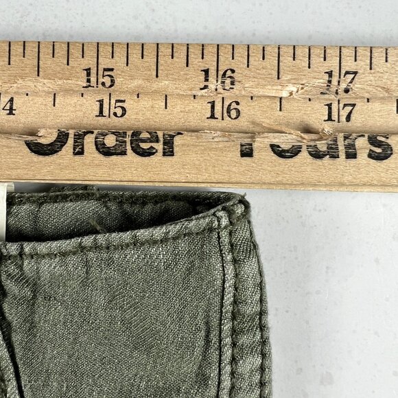 American Eagle Linen Blend Pants Women's 8 Regular Light Green High Rise Tapered - Picture 16 of 16